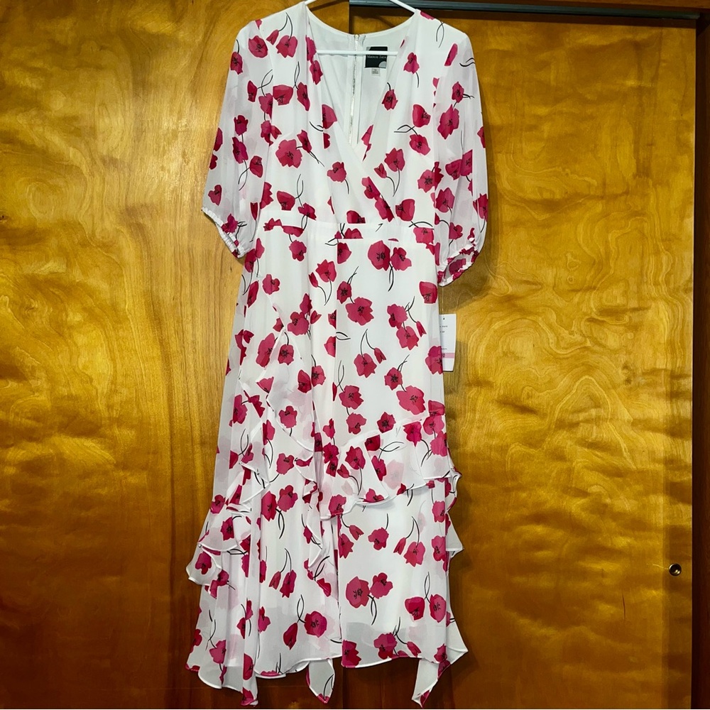 Madison Tara Floral Pink and White Dress